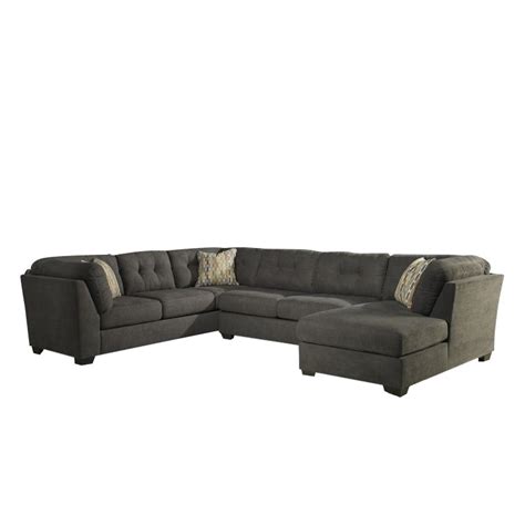Ashley Furniture Delta City 3 Piece Left Facing Sectional In Steel