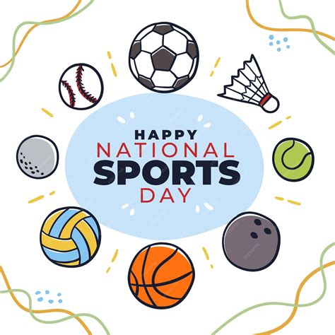 Free Vector Hand Drawn National Sports Day Illustration