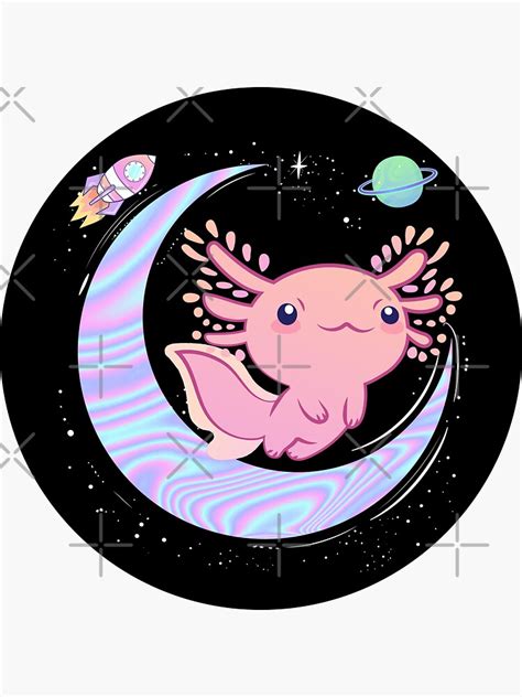 Space Alien Axolotl Holographic Sticker For Sale By Sasyall Redbubble