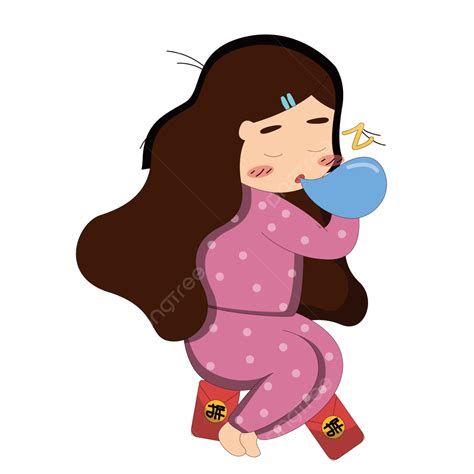 Cute Little Girl Sleeping Character Little Girl Go To Bed Png And