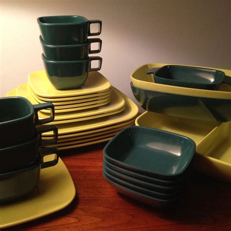 Vintage 28 Piece Brookpark Melmac Square Design Modern Dishes From The
