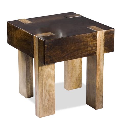Berkeley Solid Chunky Wood Contemporary End Side Table Kathy Kuo Home