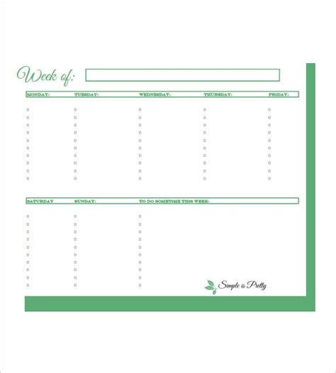 Weekly To Do List Template 8 Free Sample Example