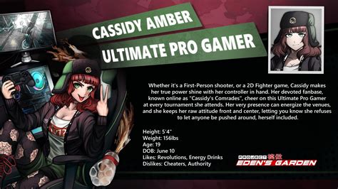 Cassidy Amber In 2022 Garden Of Eden Character Bio Danganronpa