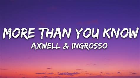 Axwell Λ Ingrosso - More Than You Know (Lyrics) Chords - Chordify