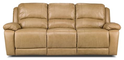 Marco Genuine Leather Reclining Sofa Toffee The Brick
