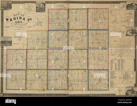 Map Of Medina Co Ohio Stock Photo Alamy