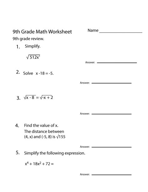 This lesson is about properties of quadrilaterals and learning to investigate, formulate, conjecture, justify, and ultimately prove mathematical theorems. Grade 9 Math Worksheets Printable Free | 9th grade math ...