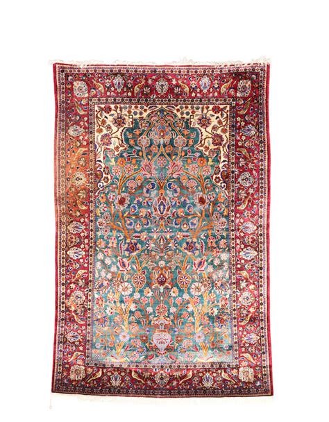 bonhams a silk kashan rug central persia 156cm x 104cm