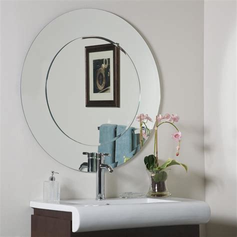 Decor Wonderland 35 In W X 35 In H Frameless Round Beveled Edge Bathroom Vanity Mirror In
