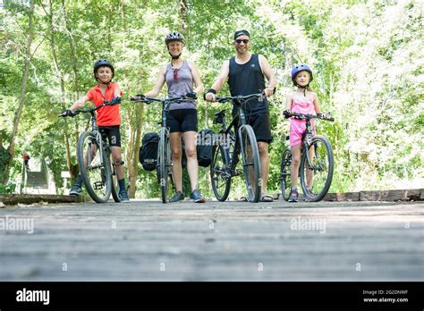 A family cycle through nature in rural france and explore the landscape