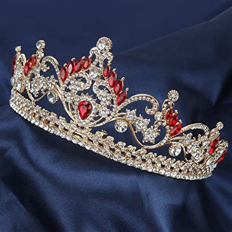 Crowns For Women Red Queen Crown Gothic Baroque Tiara Queen Of Hearts