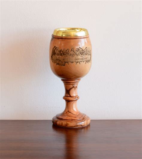 Olive Wood Communion Cup Handcrafted In The Holy Land Etsy