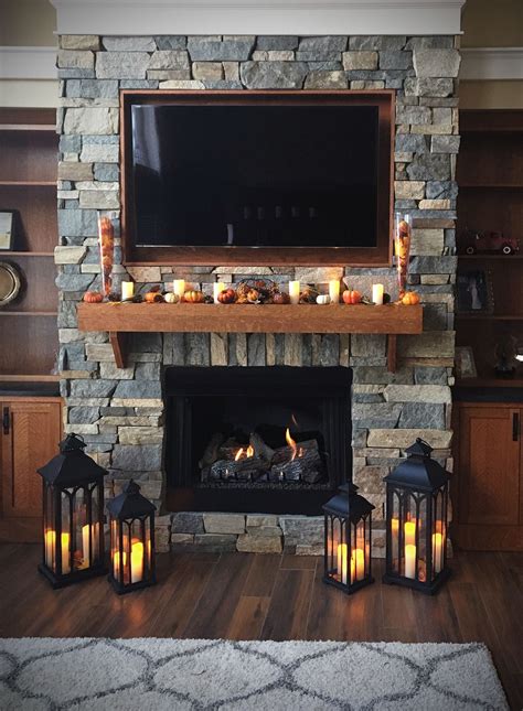 Stone Fireplace Mantel Decor And Tailored Field Ledge Stone Veneer