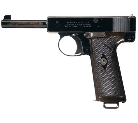 Rare Webley And Scott Model 1910 Semi Automatic Pistol