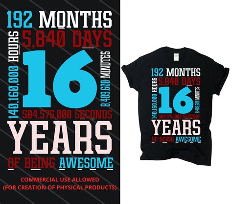 16 Years Of Being Awesome 16th Birthday Birthday Countdown Etsy