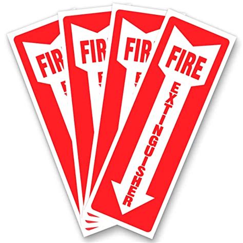 Assured Signs Fire Extinguisher Signs Safety Sign Sticker 4 Pack 4 X