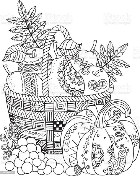 We have collected 40+ cornucopia coloring page printable images of various designs for you to color. Basket With Harvest Fruits Pumpkin And Grape Thanksgiving ...