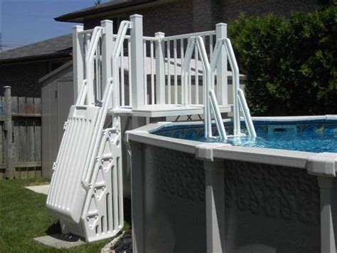 Vinylworks 5 X 5 Resin Above Ground Pool Deck Kit W Steps Taupe