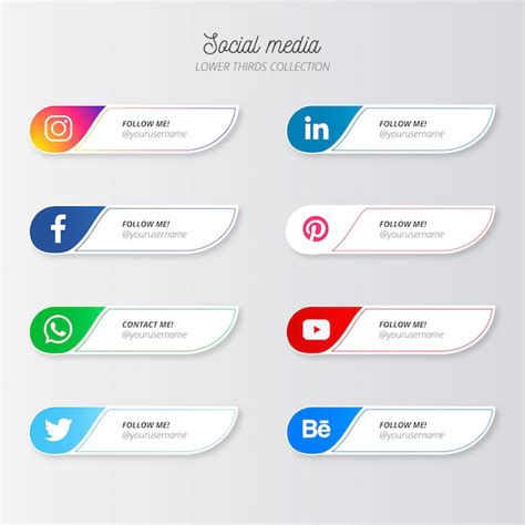 Free Vector Modern Social Media Lower Thirds