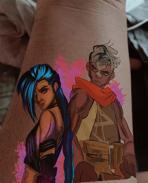 [no Spoilers] Made This Digital Arcane Tattoo Art Ft Jinx And Ekko Arcane
