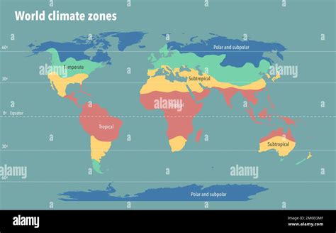 Weltkarte Der Klimazonen Stockfotografie Alamy