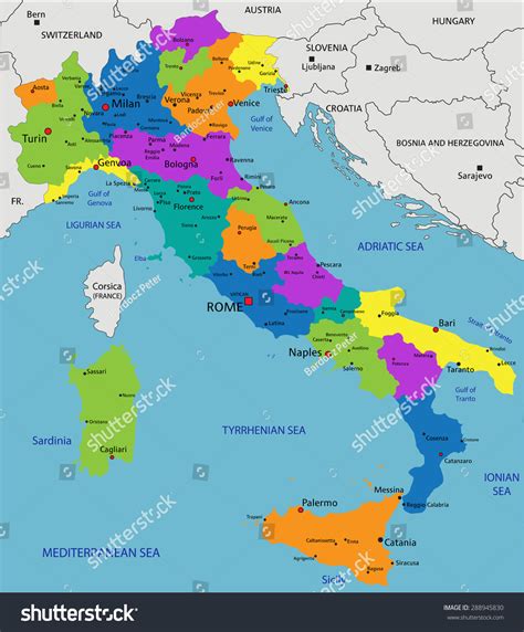 Labeled Map Of Italy