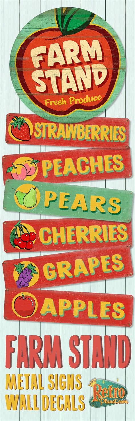 Farm Stand Signs Metal Signs And Wall Decals Fresh Produce