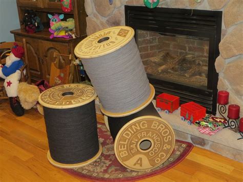 Laser Engraved Giant Replica Thread Spool Stools And Storage Bins Spool