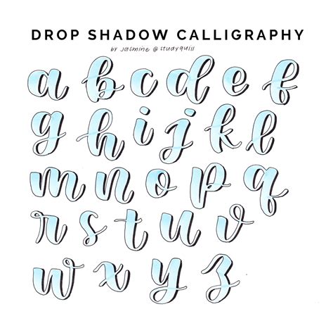 Calligraphy Drop Shadow Reference Sheet See The Process For Some Of