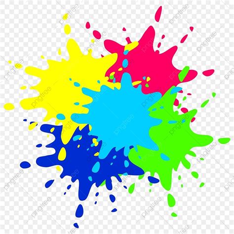 Colorful Paint Splash Vector Art Png Colorful Paint Splashes On Transparent Background Splash