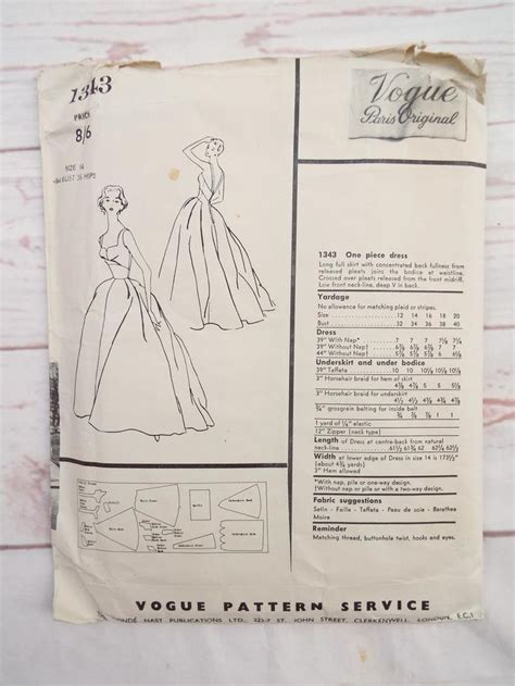 vogue 1343 jacques heim designer dress pattern 1950s etsy sewing pattern design sewing