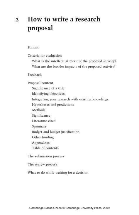 How To Write A Research Proposal Chapter 2 Planning Proposing And