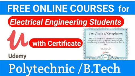 Free Online Course With Certificate For Electrical Engineers Youtube