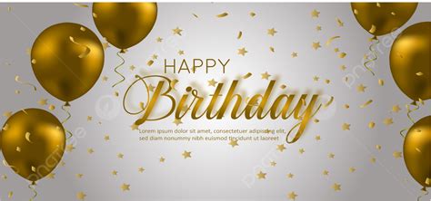 Golden Birthday Card Design Background Birthday Vector Balloon