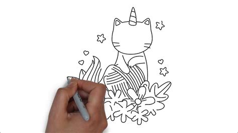 How To Draw Unicorn Cat Step By Step Youtube