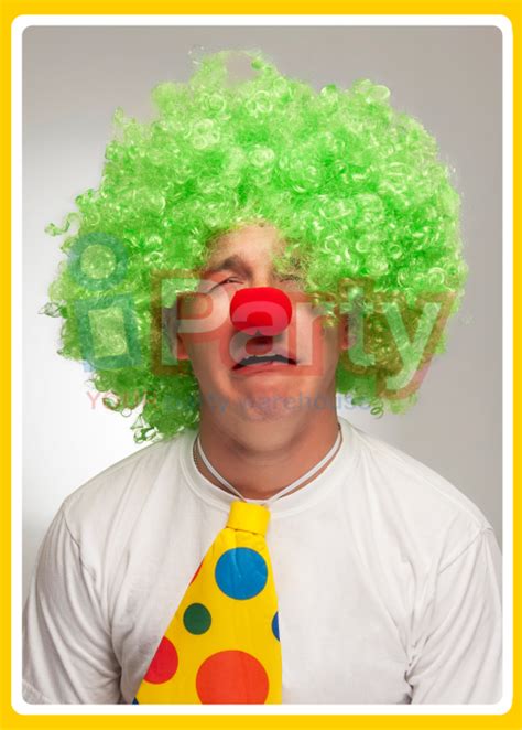 Clown Wig Jumbo Neon Green Iparty