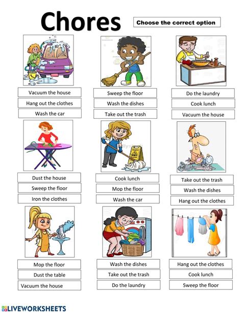 household chores interactive exercise for grade 3 you can do the exercises online or download t