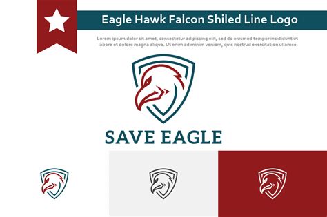 Eagle Hawk Falcon Protect Shiled Logo Graphic By Heartiny · Creative