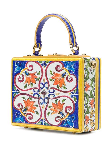 Dolce And Gabbana Leather Majolica Box Bag Lyst