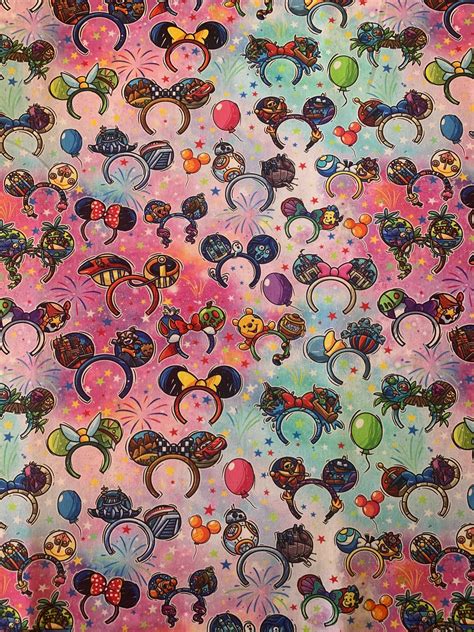 Disneyland Ears Custom Fabric Disney Wallpaper Cute Disney Wallpaper