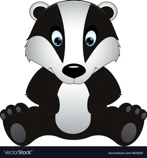 Badger Isolated On White Background Royalty Free Vector Monkeys Funny