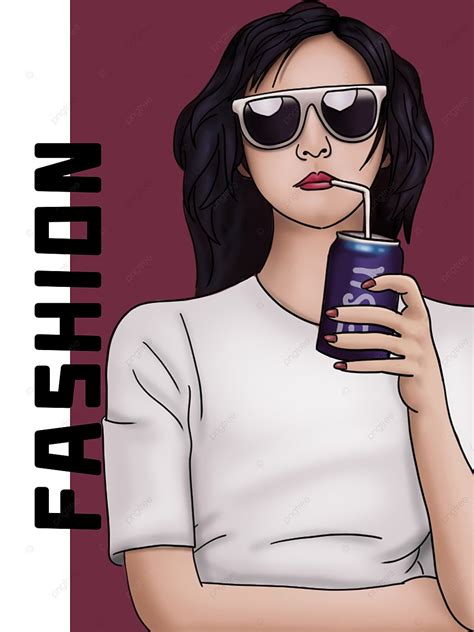 Hand Painted Creative Fashion Poster Will Draw Sunglasses And Short Hair Women Fashion Fashion