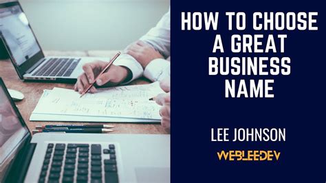 How To Choose A Great Business Name Youtube