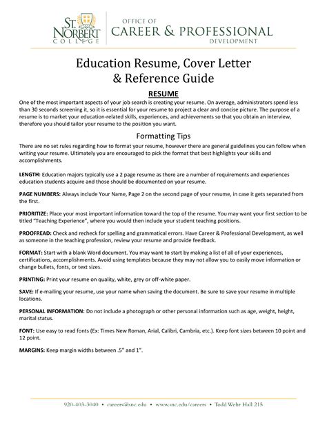 High School Education Resume Cover Letter Templates At
