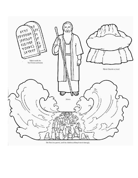 Moses Parting The Red Sea Coloring Page Coloring Home