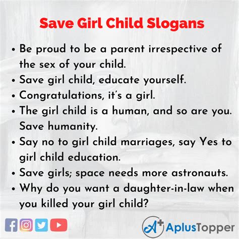 Save Girl Child Slogans Unique And Catchy Save Girl Child Slogans In