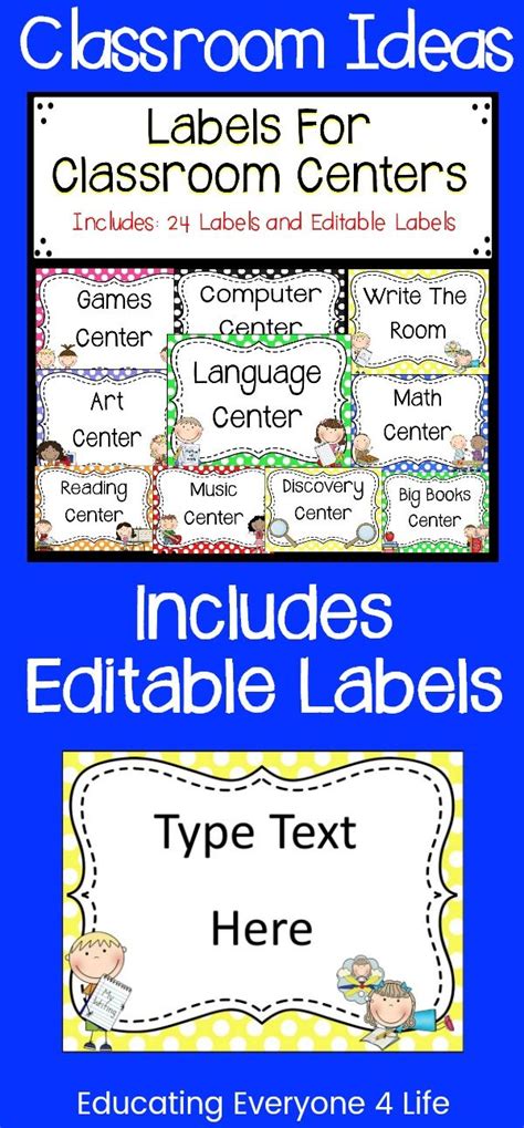 Labels For Classroom Centers Classroom Centers Classroom Classroom