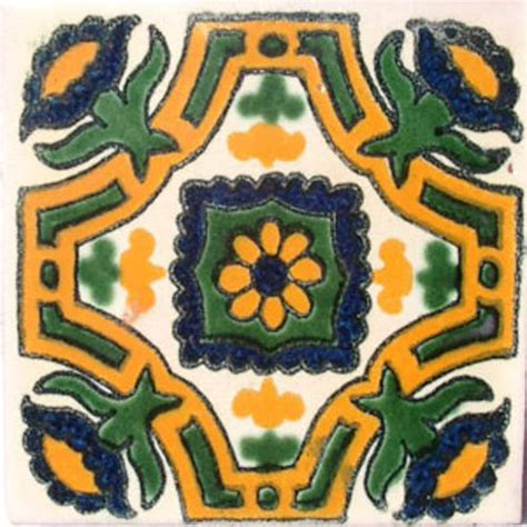 C042 Mexican Ceramic 4x4 Inch Hand Made Tile