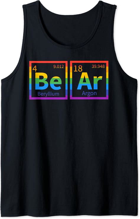 Mens Bear Periodic Table Gay Bear Lgbt Pride Rainbow For Gay Bear Tank Top